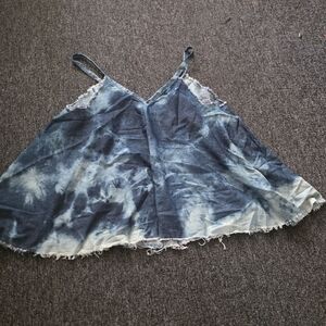 Elegant Blue Tie-Dye Camisole Top